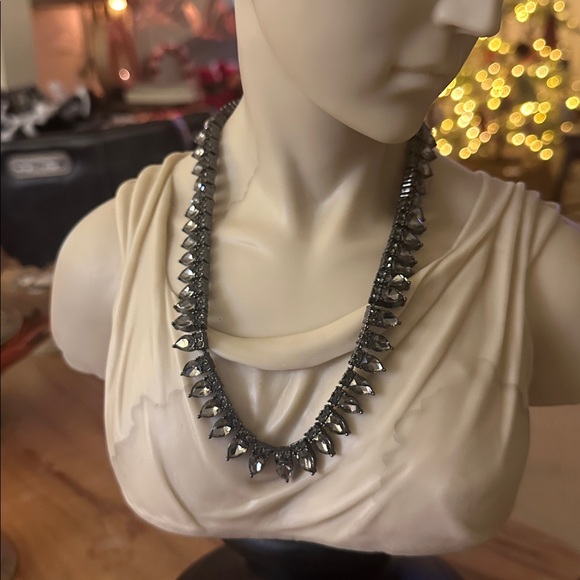 LOGO Lori Goldstein  gunmetal smoky grey crystal 20”Necklace with extender - Picture 2 of 11